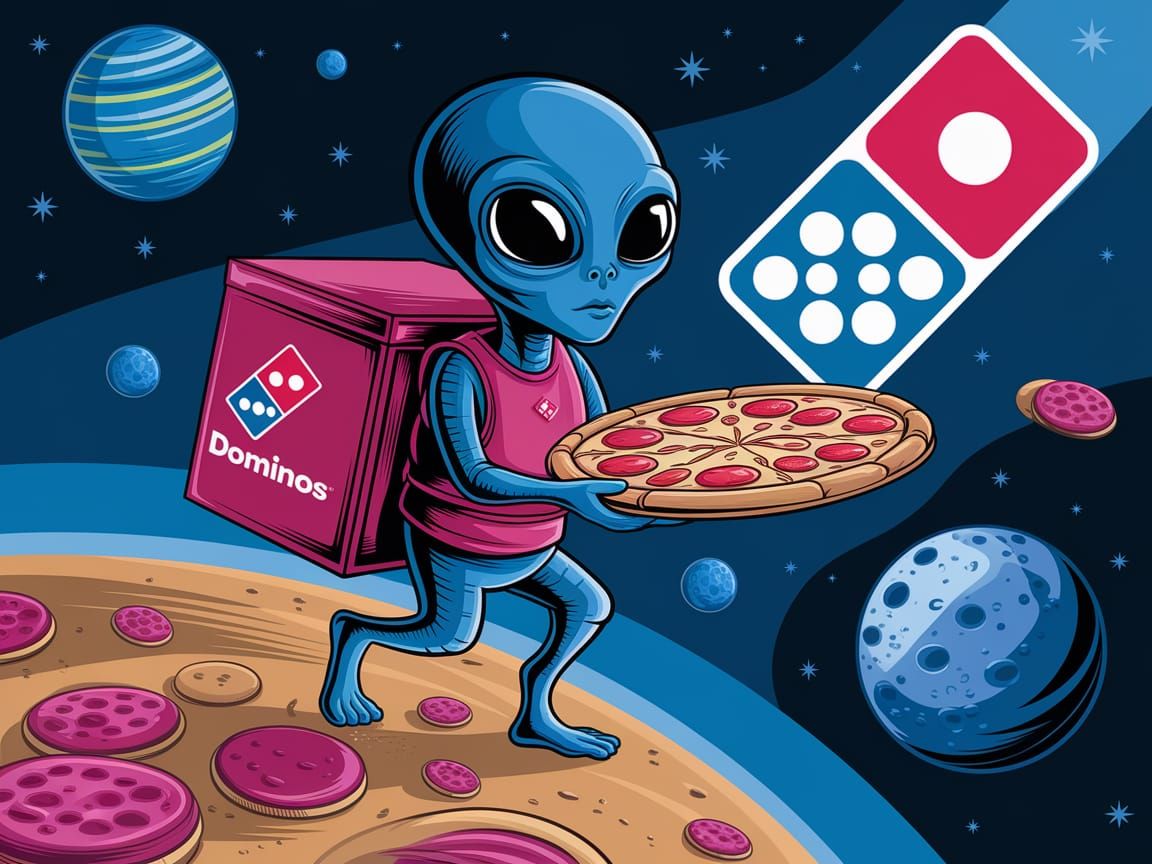 Alien Dominos Pizza Delivery Galaxy Advert