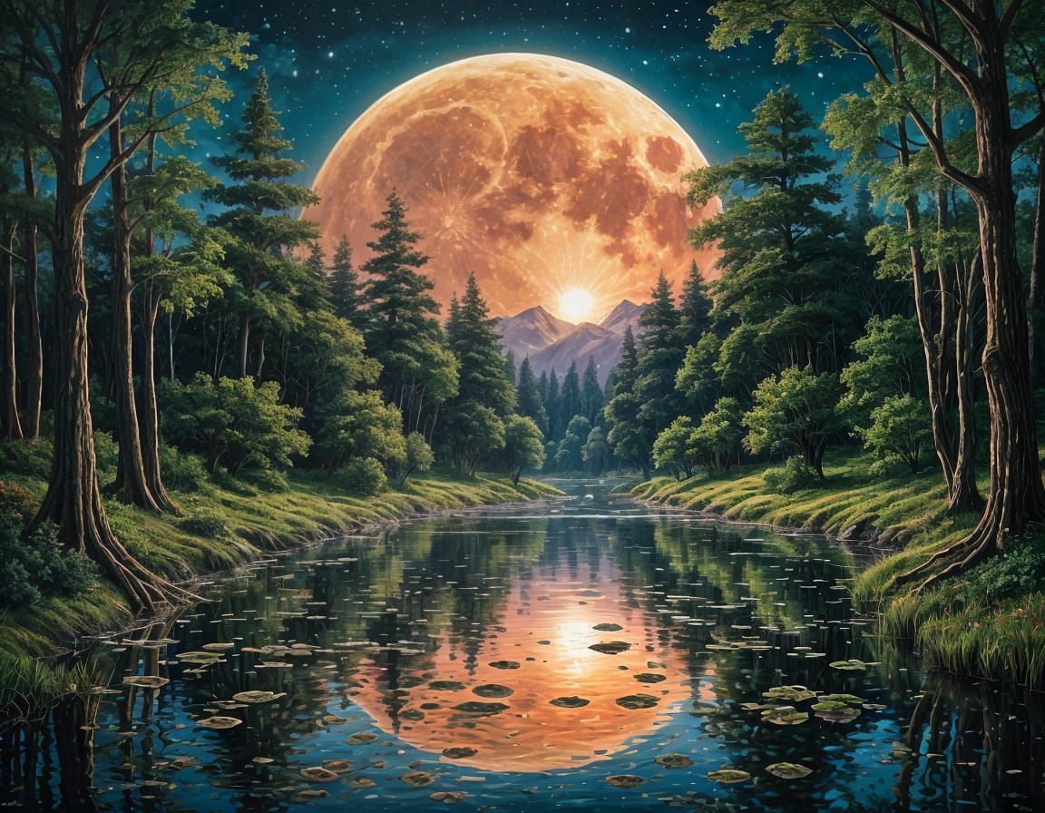 Ethereal Summer Serenade Under Full Moon