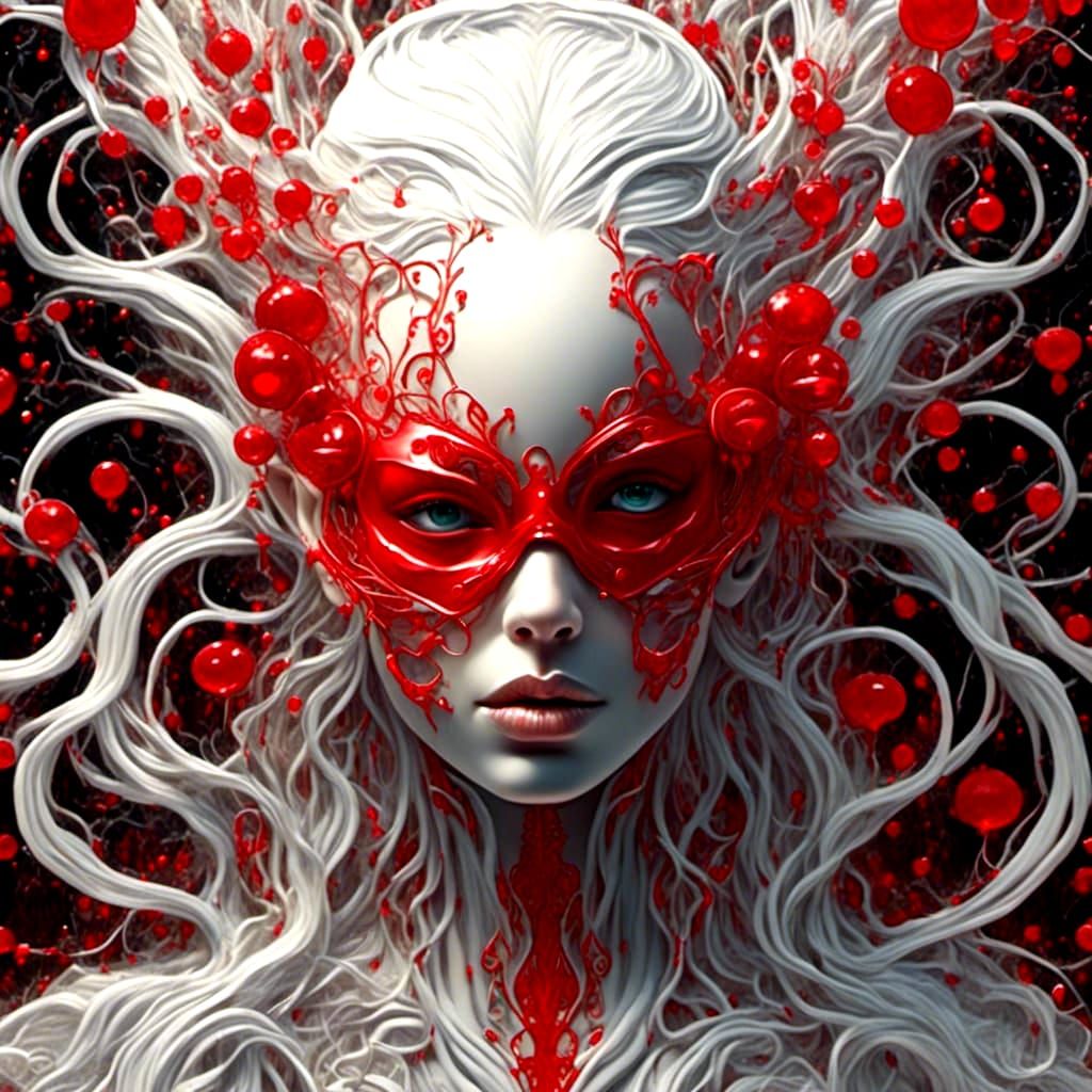 Surreal Cyborg with Bleeding Heart Portrait