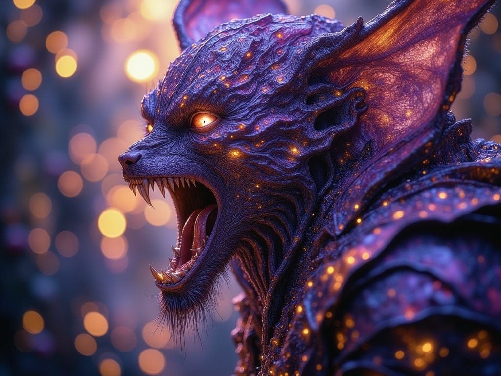 Dark Fantasy Portrait in Intricately Detailed Cyberpunk Styl...