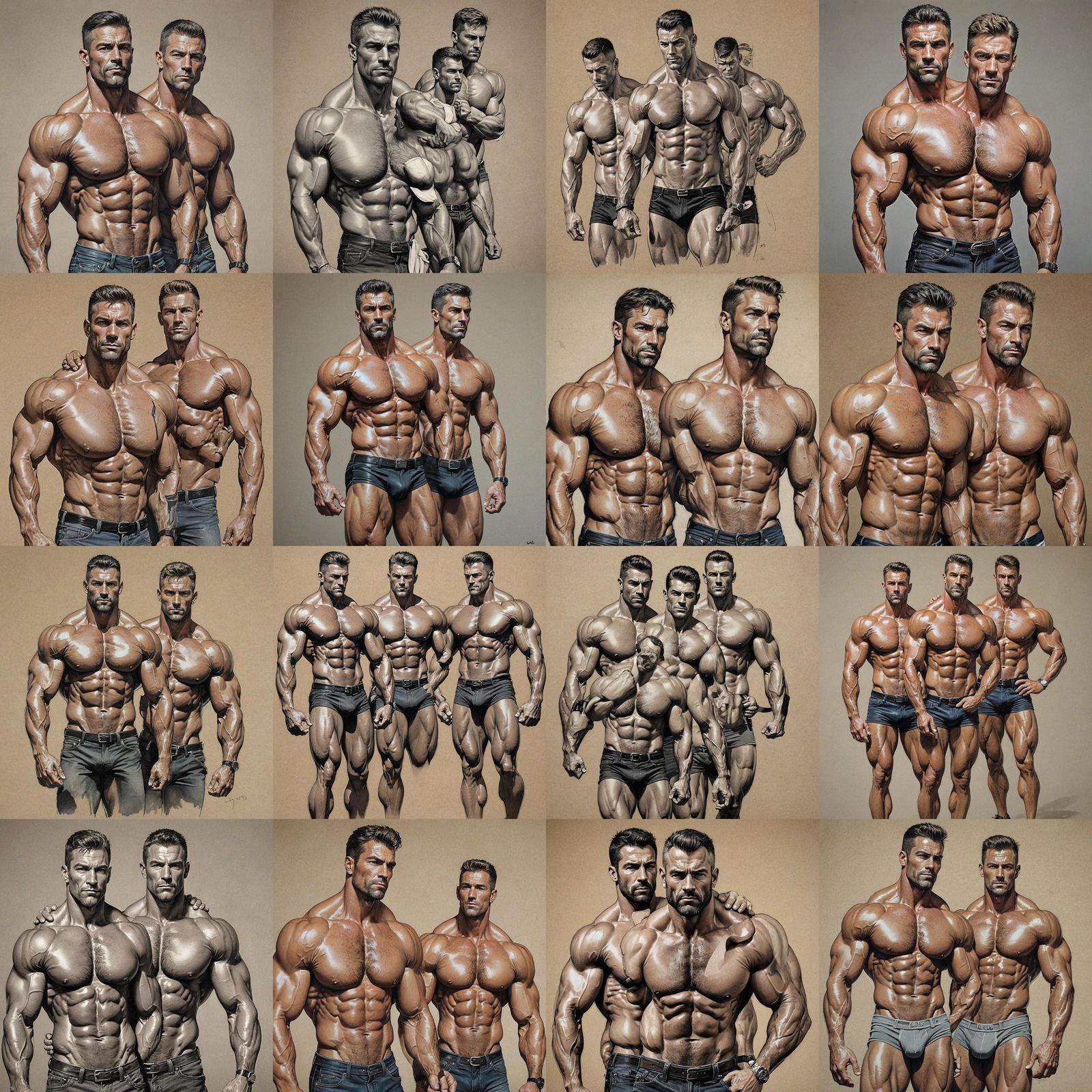 Muscular Conjoined Man: Two Heads, One Body