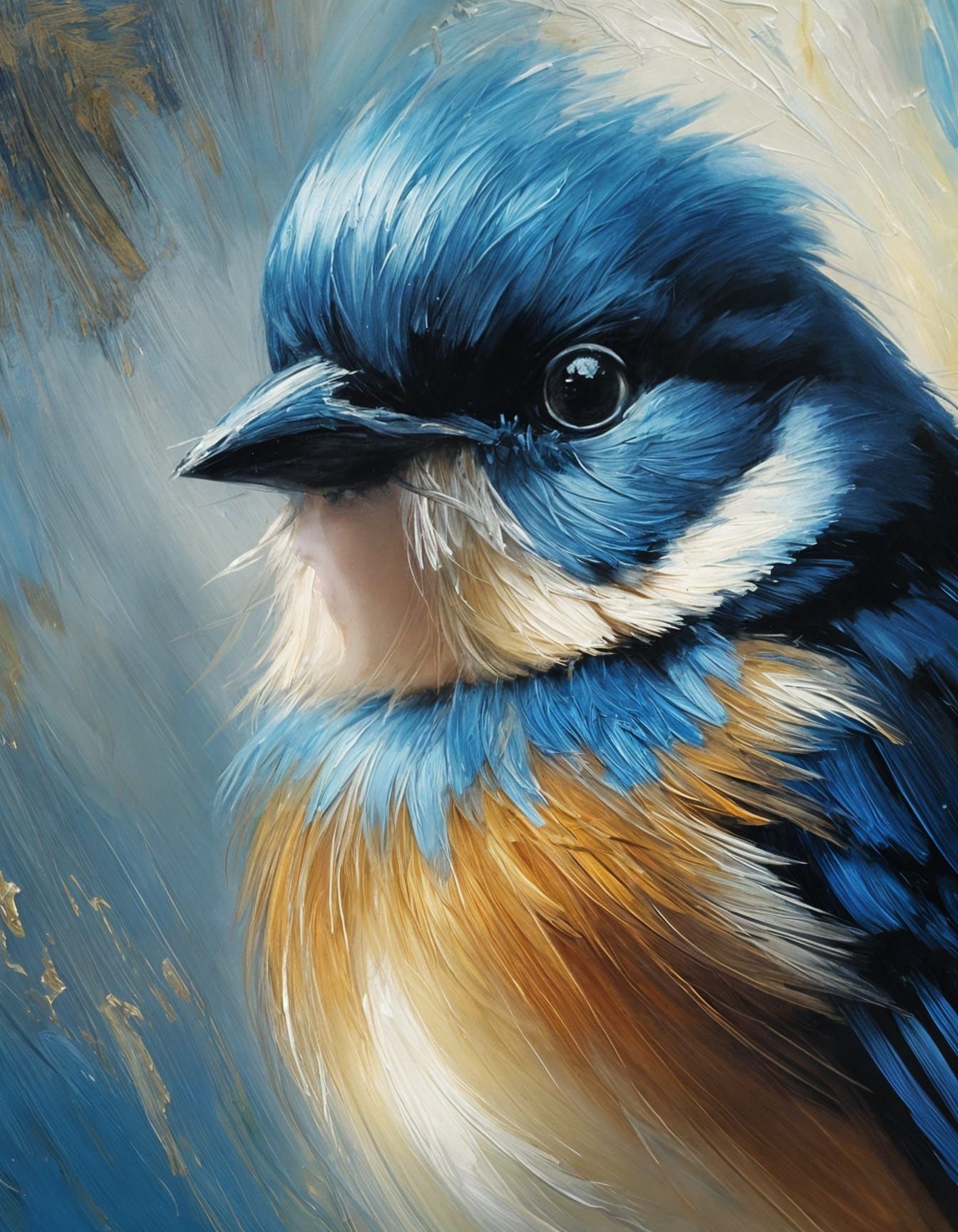 Feathered brushwork