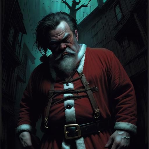 Santa Claus Captured: A Tarantino-Style Macabre Scene