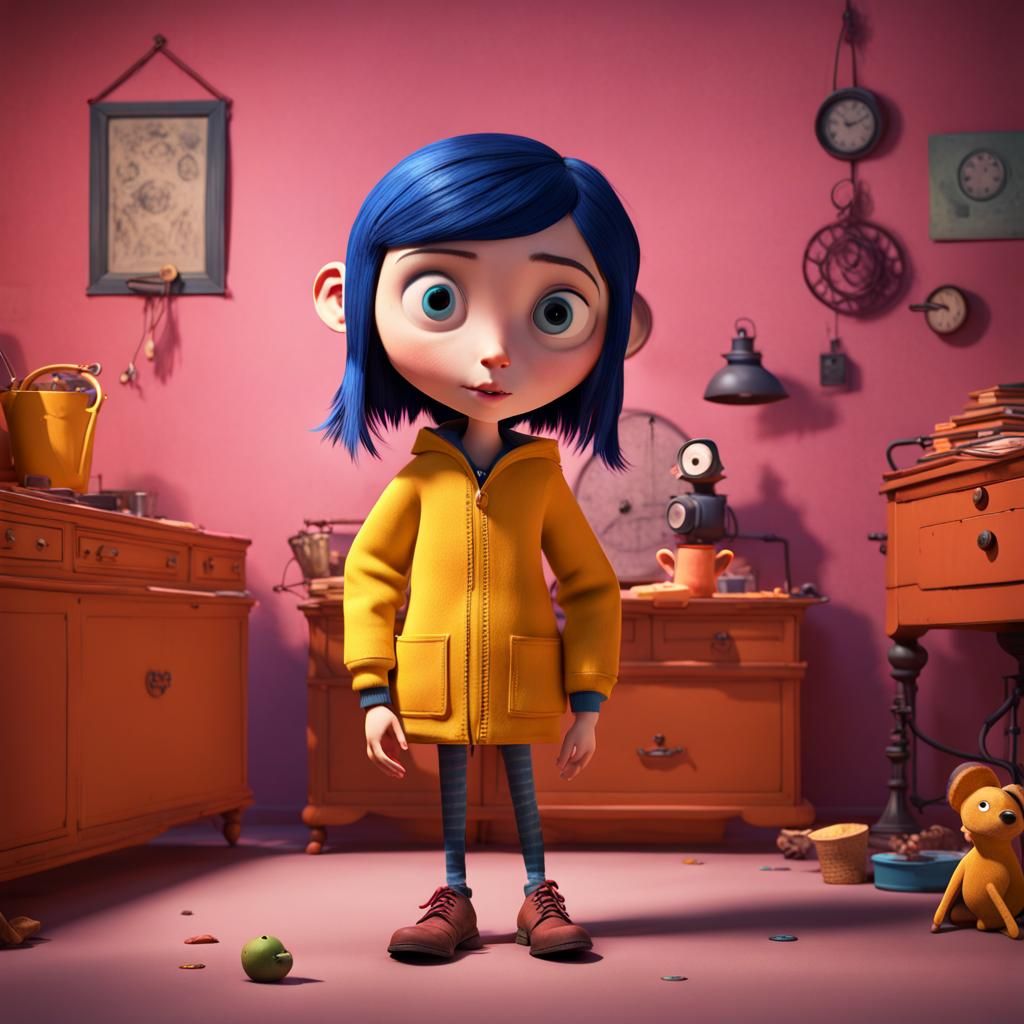 Coraline: 3D Digital Art in Pixar Style