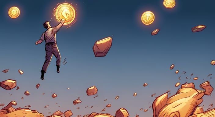Coins Falling From Sky: Comic Book Art