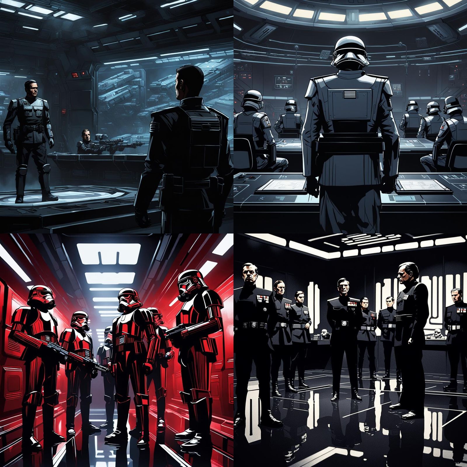 Imperial Officer Briefs His Troops in Star Wars Style