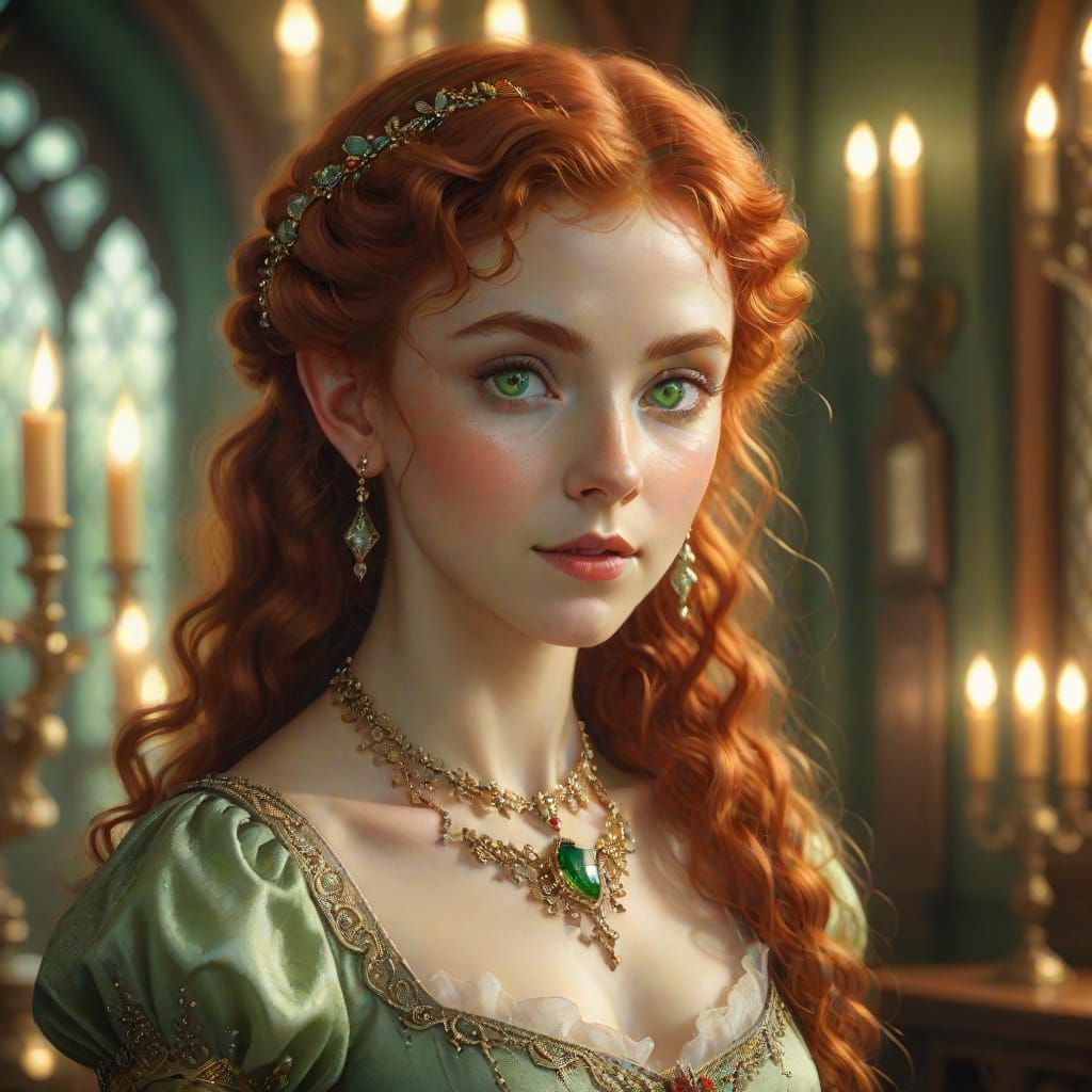 Ethereal Lady Elf in Tudor Room