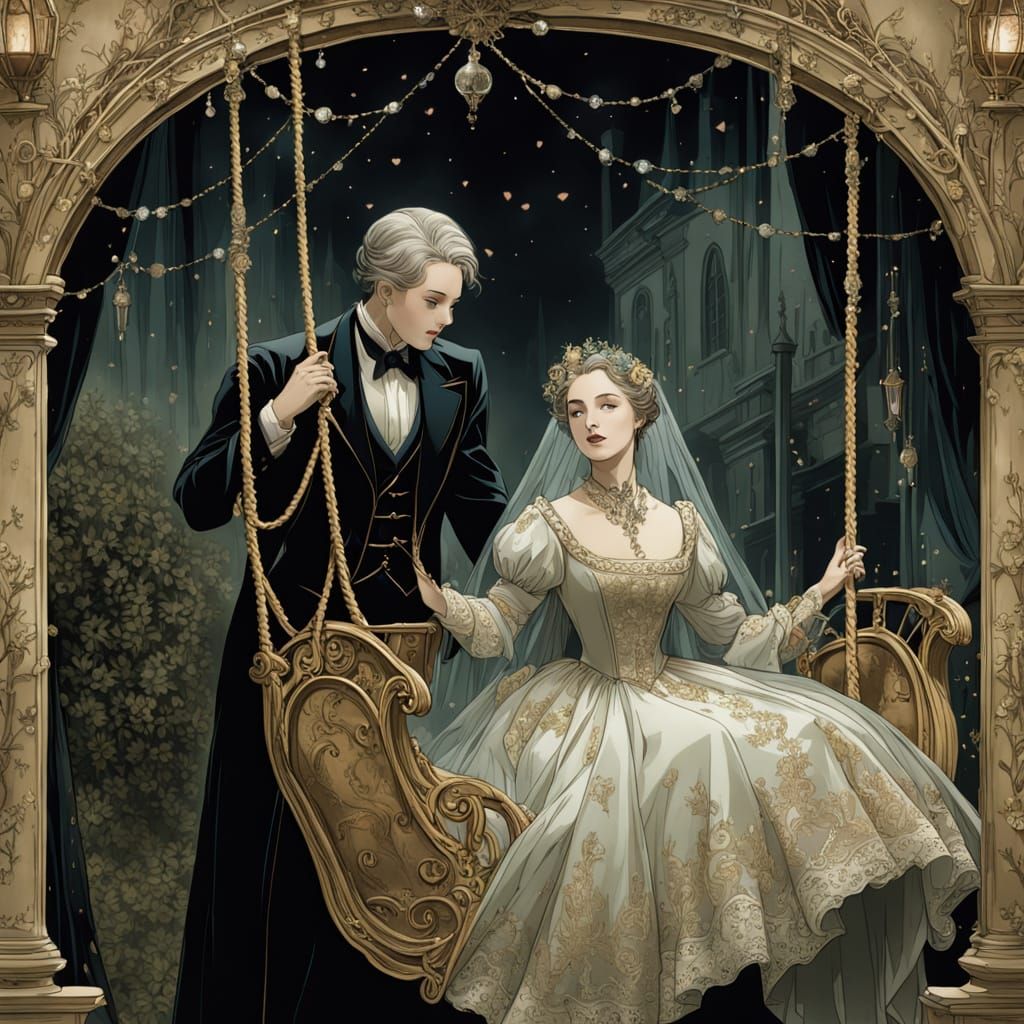 Ethereal Lovers in Golden Age Splendor