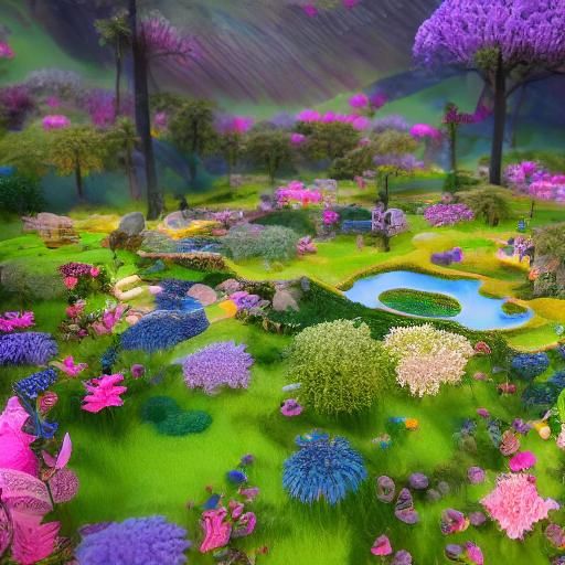 Joyous Hippies in a Flower Paradise