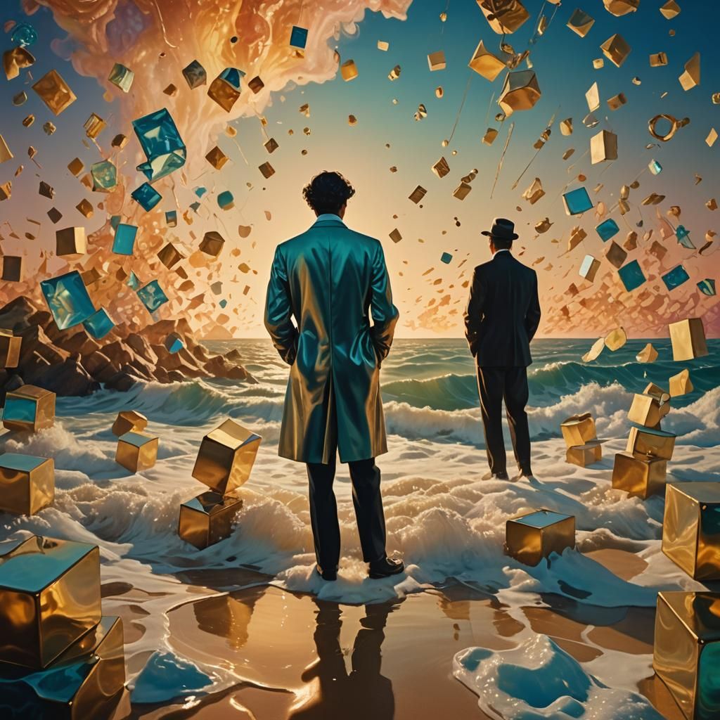 Sculpting Time: A Surreal Golden Hour Vision