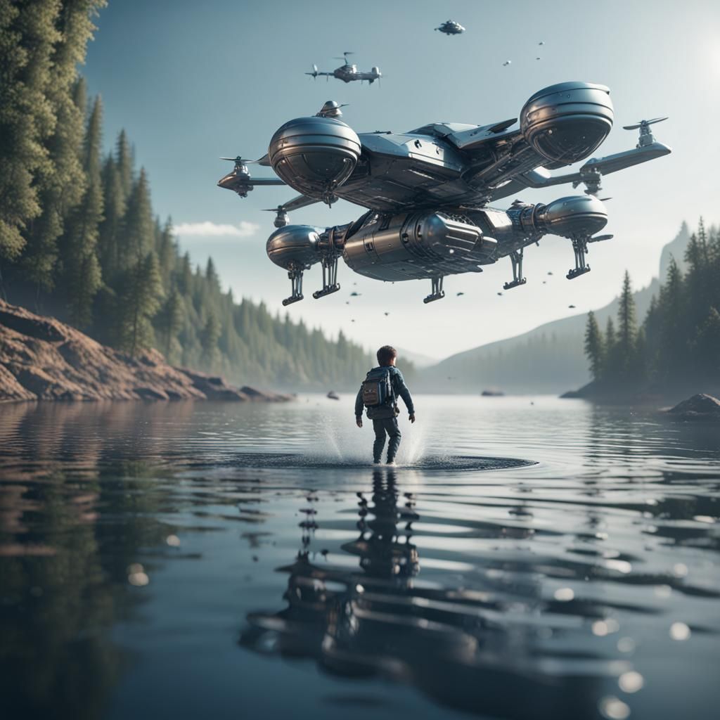 Boy Falls From Plane: Sci-Fi Metal Rendering