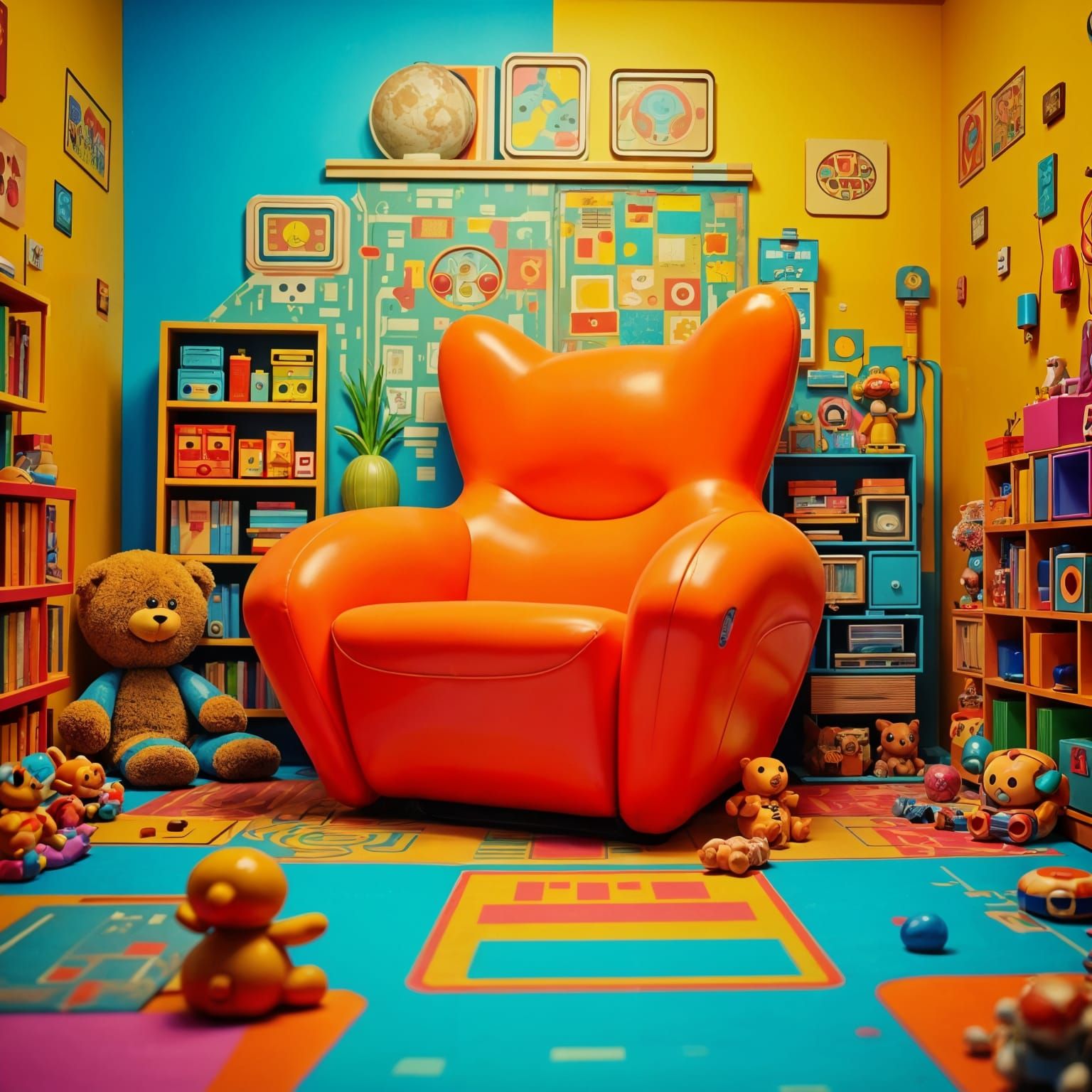 Groovy Child's Chair in Retro Playroom