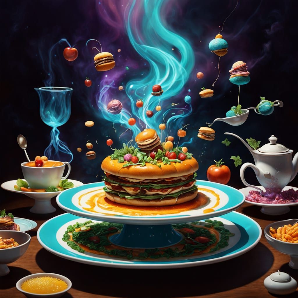 Enchanting Levitating Food Art in Dadaist Style