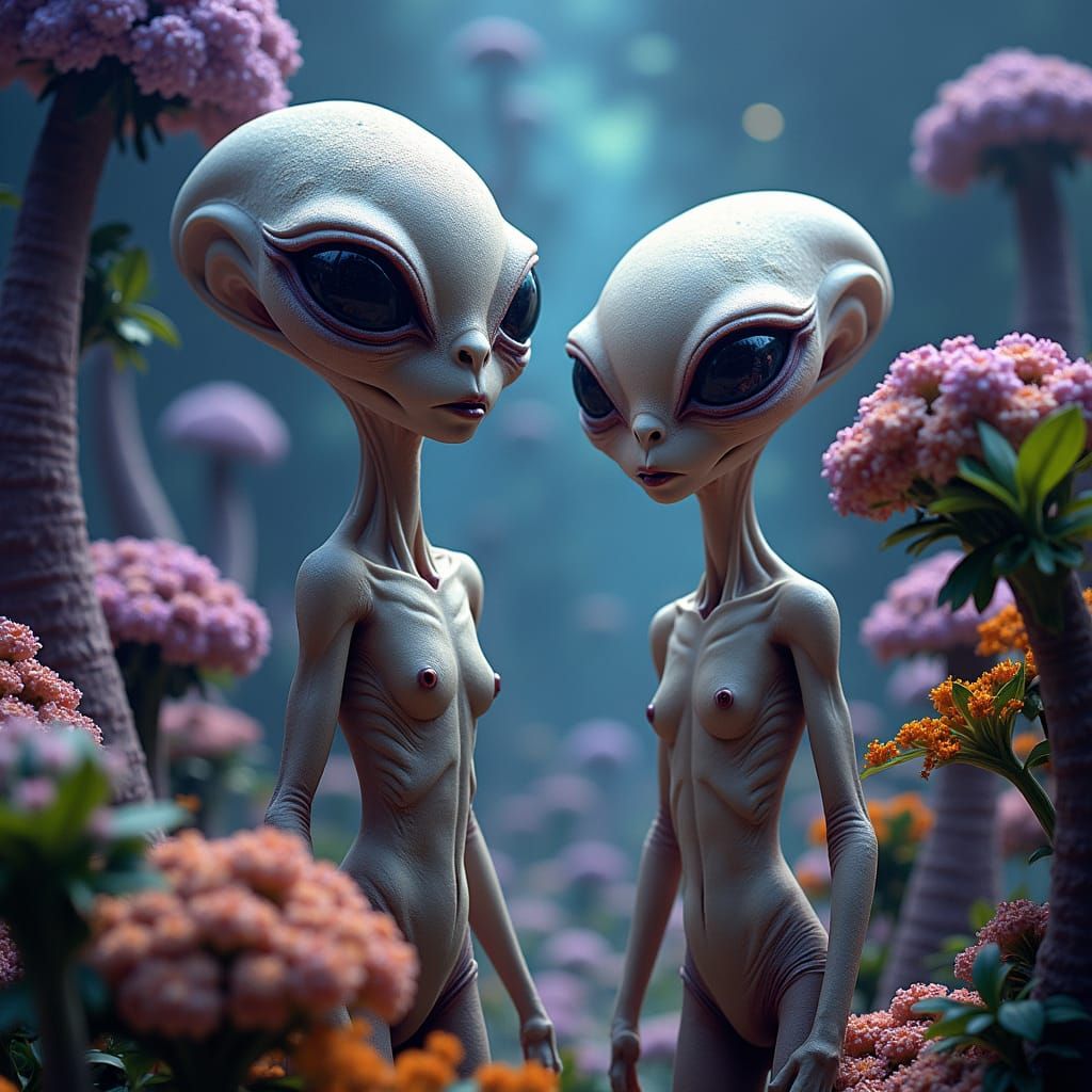 Extraterrestrial Beings in a Cosmic Broccoli Garden
