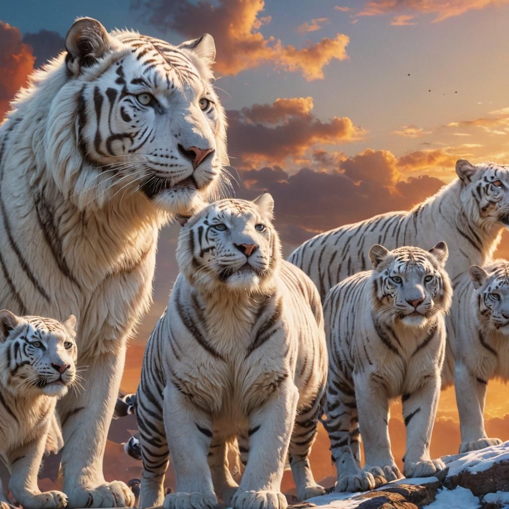 Majestic Hybrid Cat in Front of Sunset