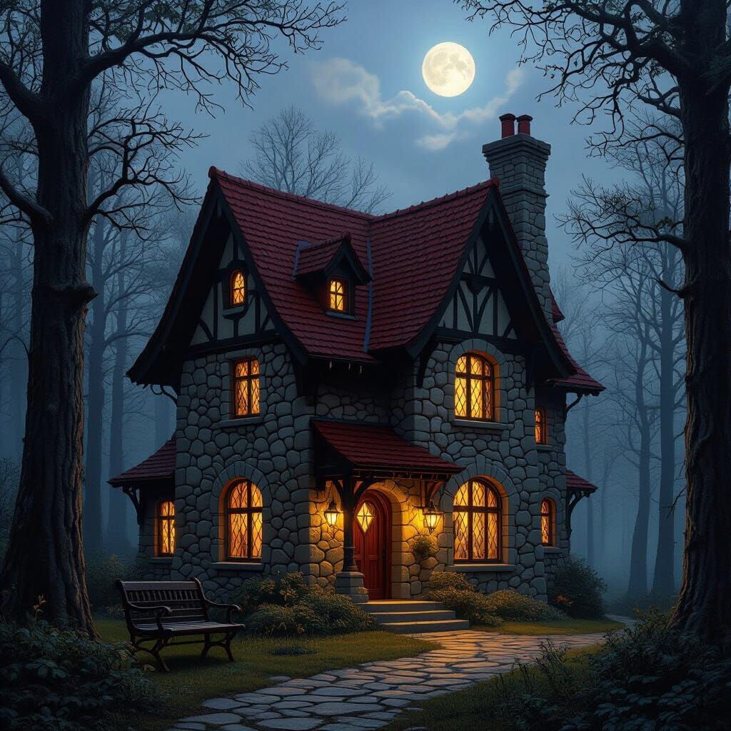 Enchanted Forest Home in Ethereal Fantasy Style