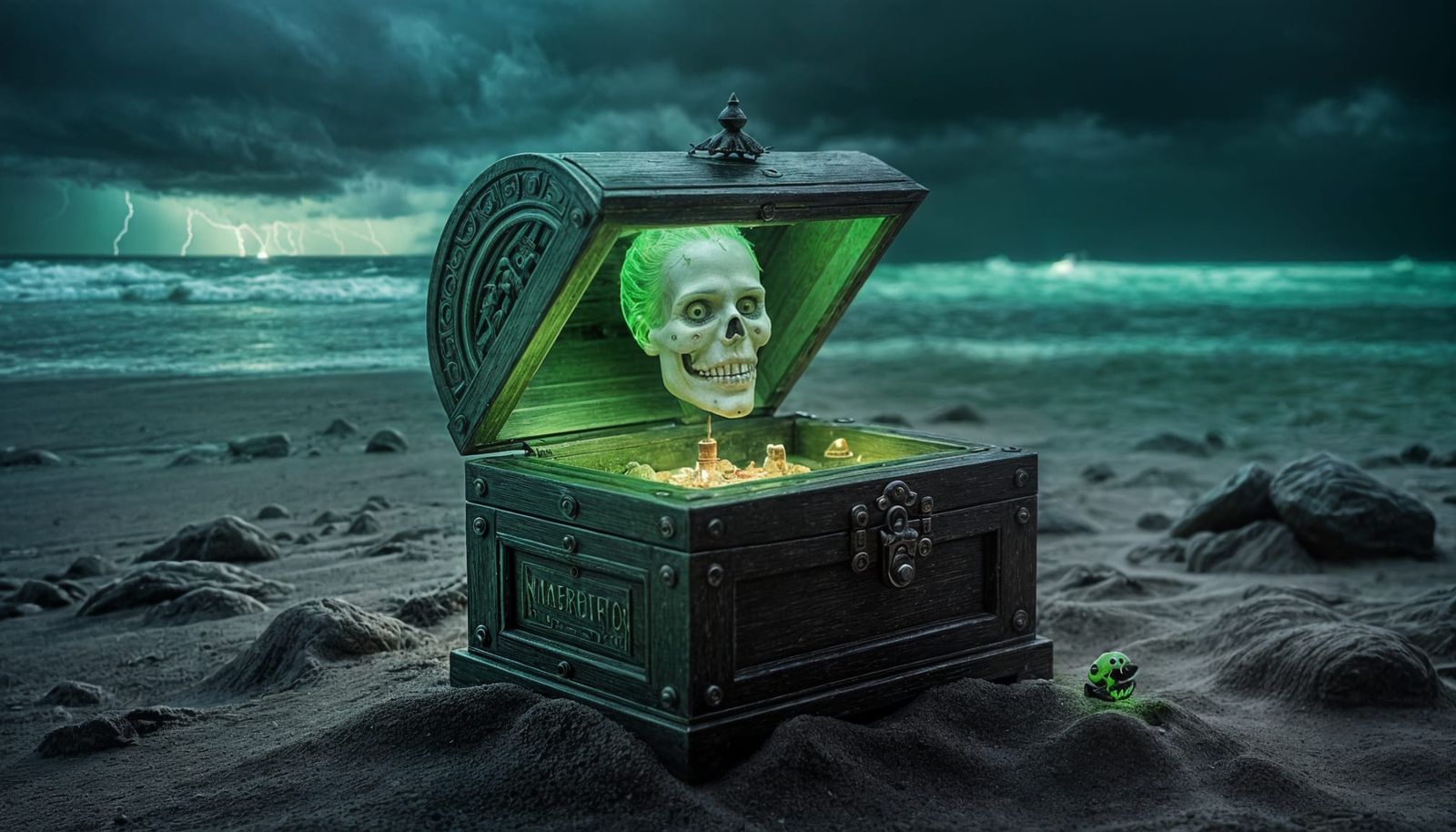 Scary Apparition Emerges on Stormy Beach