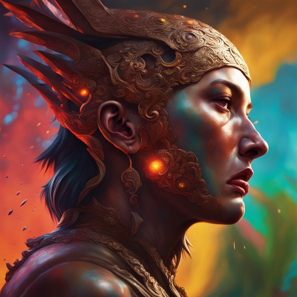 Hyperrealistic Tribal Queen Sacrifice: Dramatic Concept Art