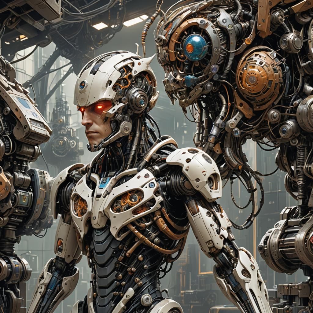 Biopunk Cyborg Cross-Section: Organic Tech Concept Art