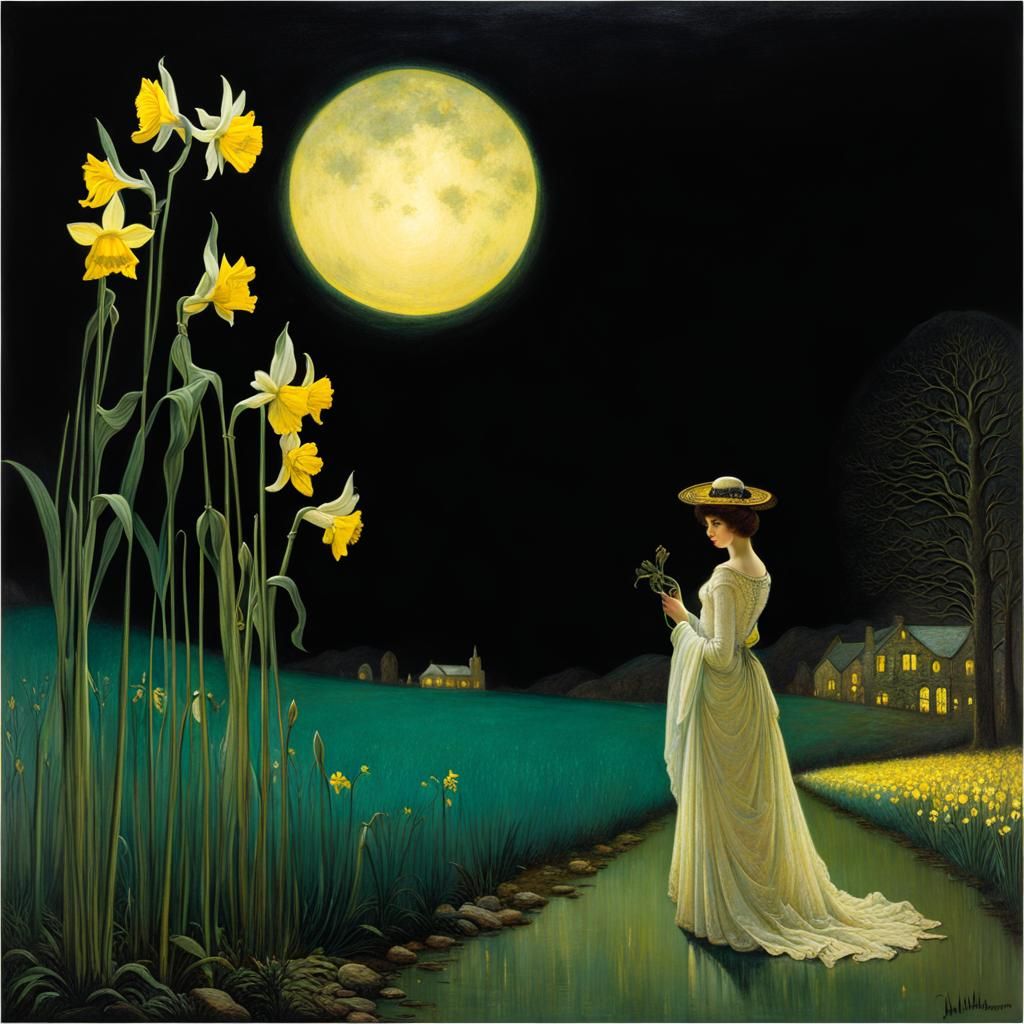 Enchanted Daffodil Valley in Victorian Style