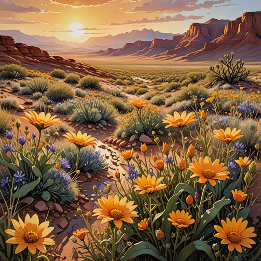 Southwest Desert Wildflowers Bloom After Rain