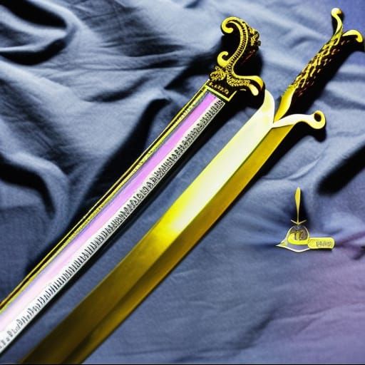 Beautiful sharp gothic sword with Beautiful vibrant purple handle& Beautiful craftsmanship vibes& good craftsmanship vib...