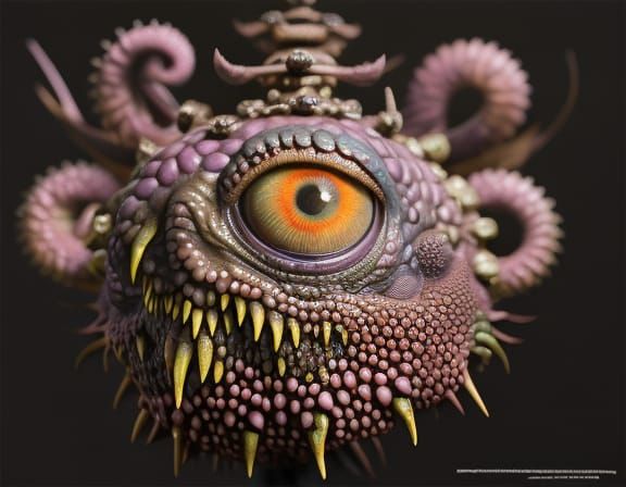 Detailed Beholder Portrait Inspired by Alphonse Mucha