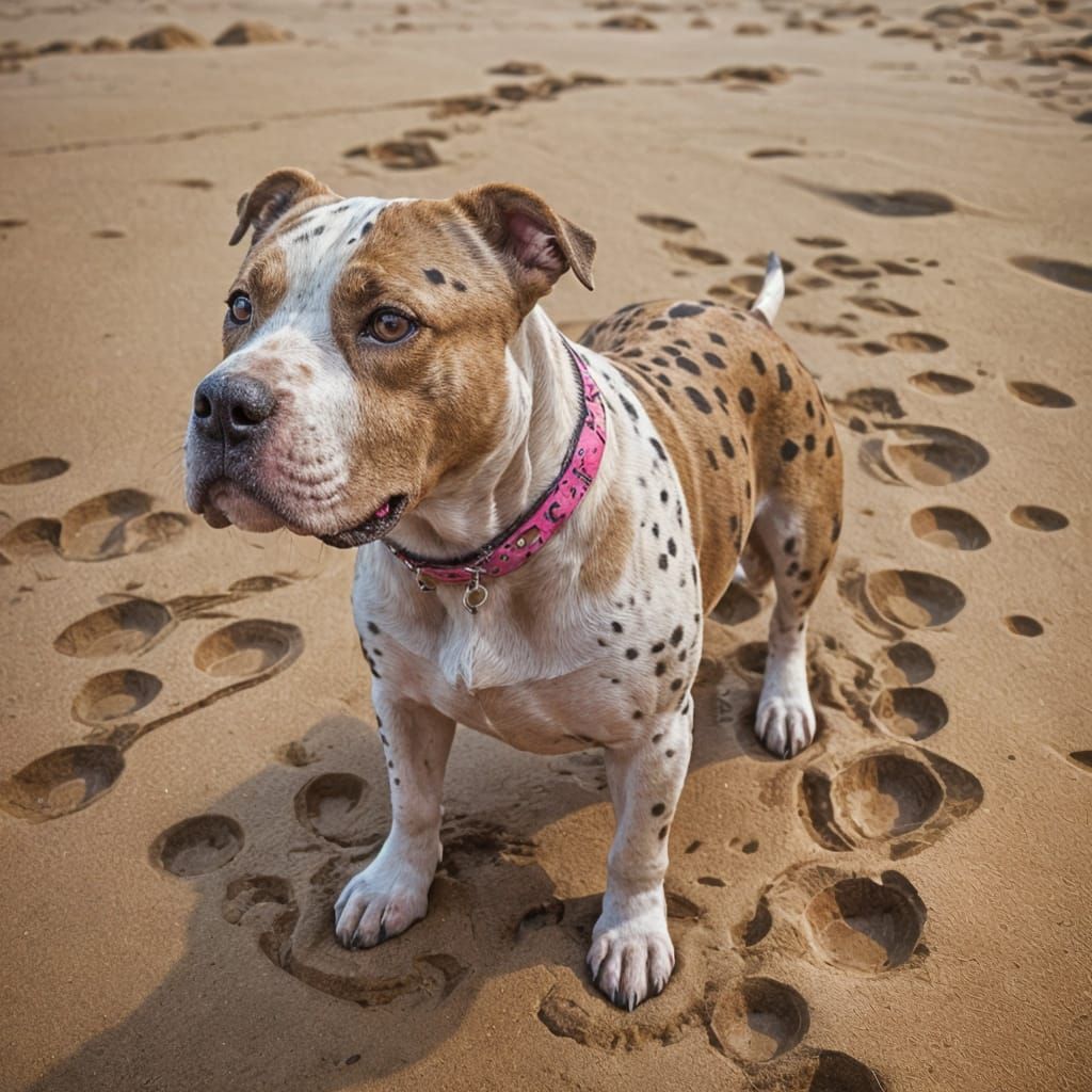 Island of Muscular Pitbulls: Hyperrealistic Concept Art