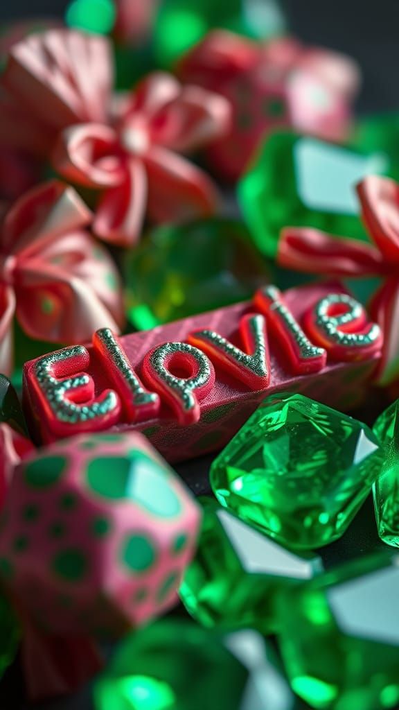 Emerald Wrapped Sweets with Intricate Details