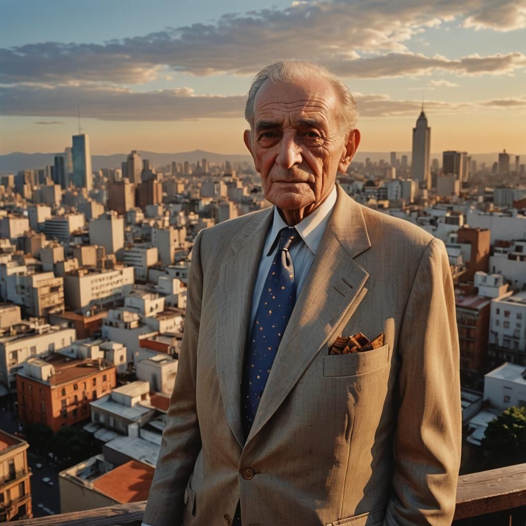 Hyperrealistic Portrait of an Argentinian Man in Buenos Aire...