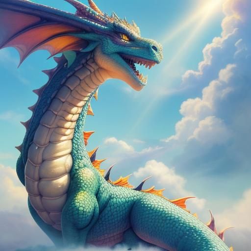 Colorful Dragon Dreaming in Divine Light