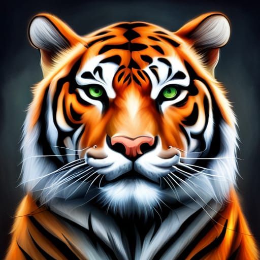 Intricate Black and White Tiger Drawing