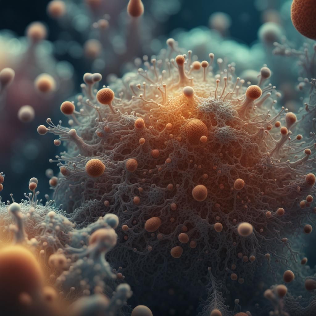 Microscopic Amoebas: Intricate Digital Matte Painting