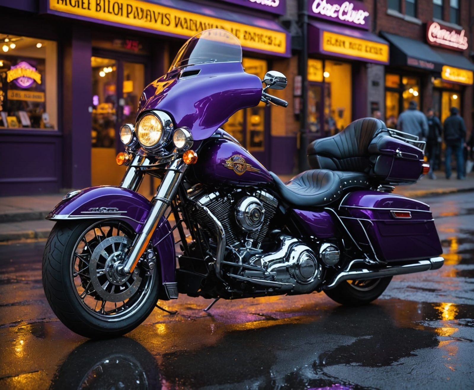 Ultra Realistic 1950s Harley-Davidson Electra Glide with Neo...