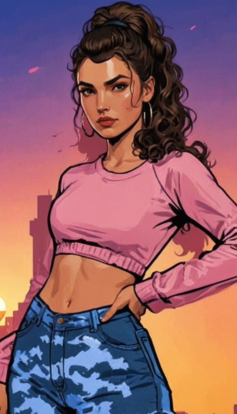 Blonde Woman in GTA San Andreas Style Digital Art