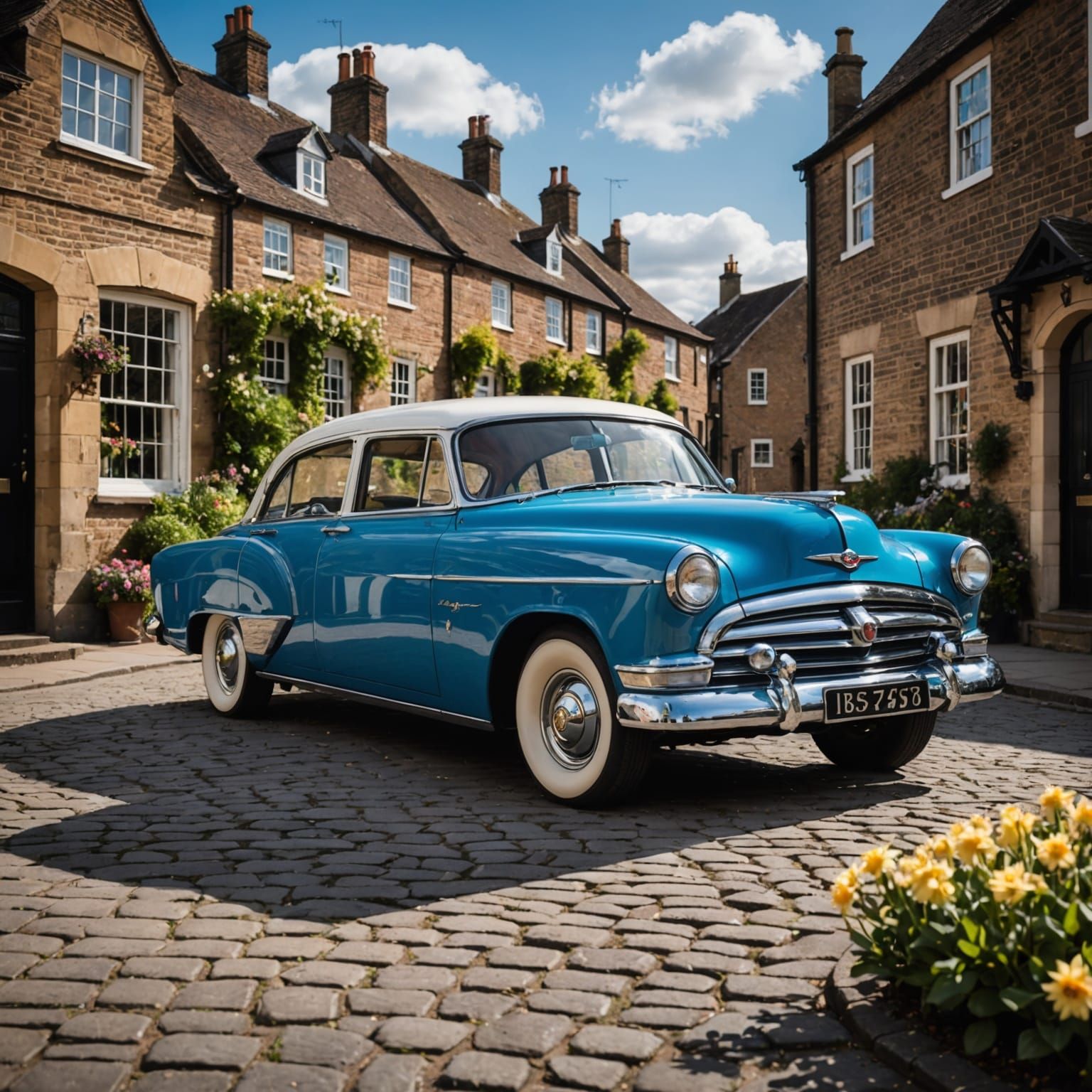 Vintage Vauxhall Cresta in Quaint English Village