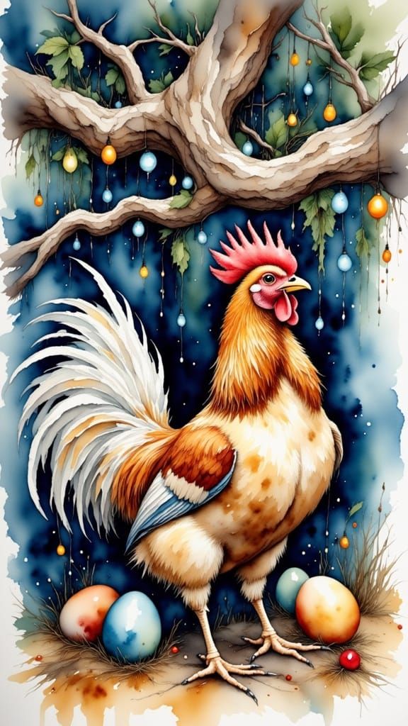 Australian Hen Lays Christmas Eggs Under Gum Tree