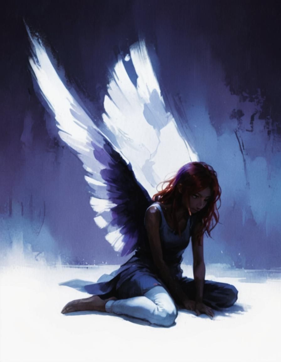 Anime Girl Portrait with Expressive Brushstrokes