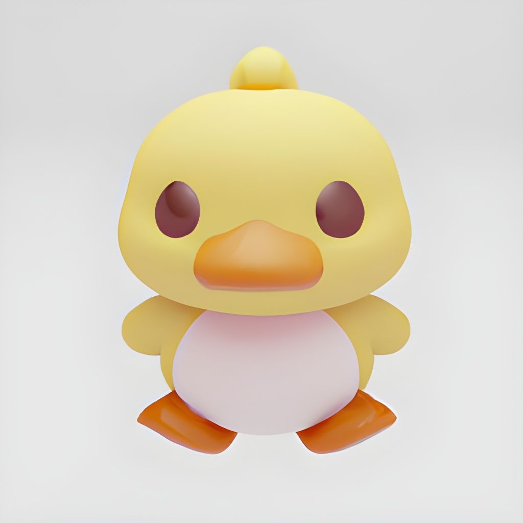 Adorable 3D Chibi Duck Character Design