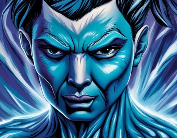 Detailed Megamind Portrait in Photorealistic Style