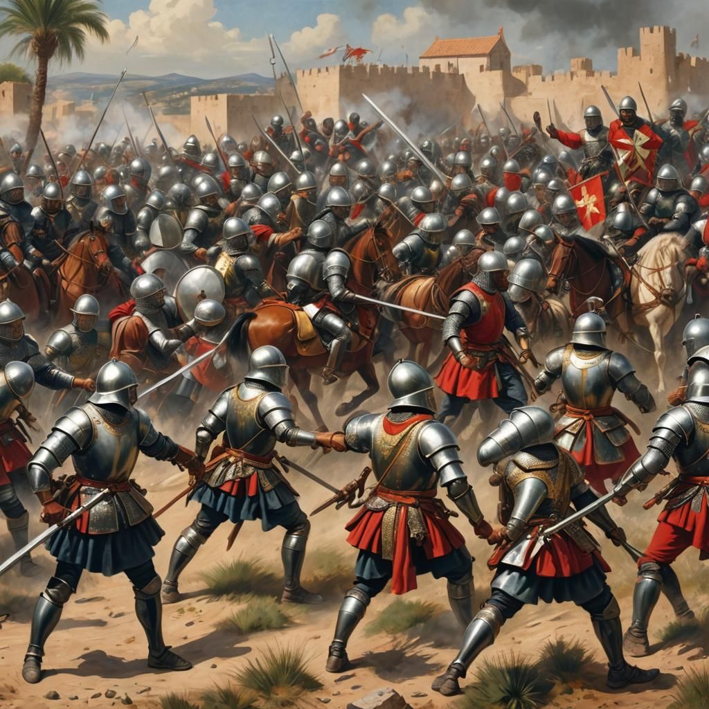 Moors and Spanish Knights in Battle