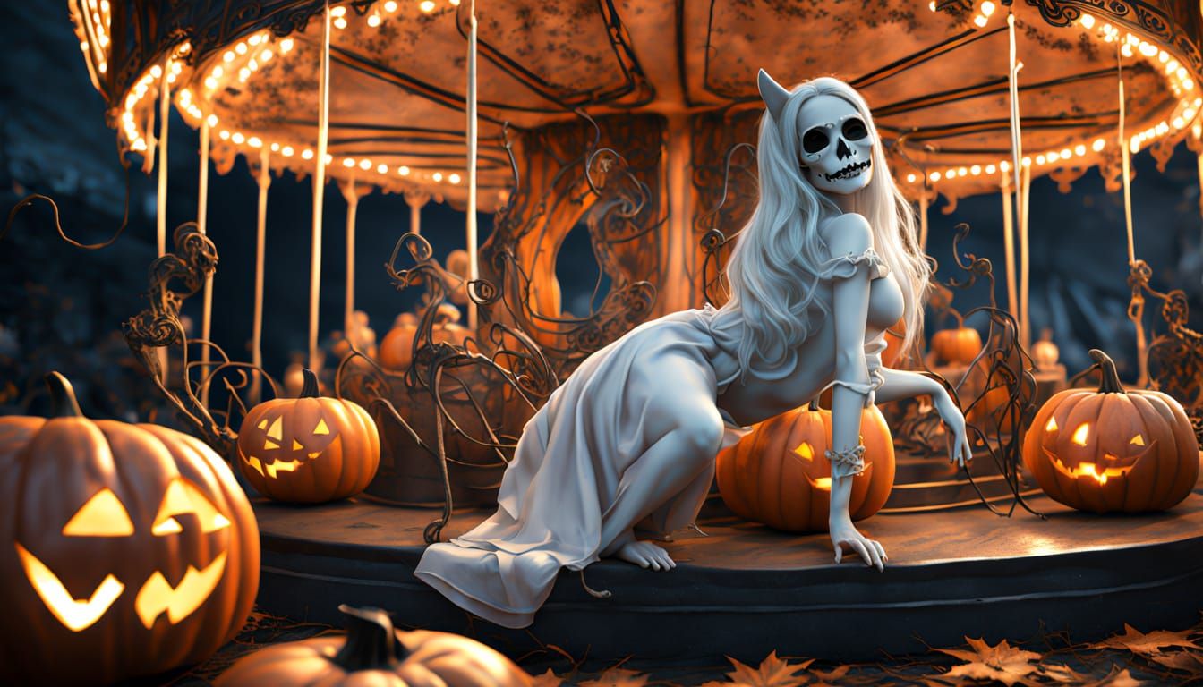 Halloween Carousel: Ghosts, Goblins, and Skeletons in Spooky...
