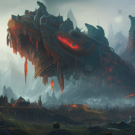 Epic Modern War in Detailed Matte Painting