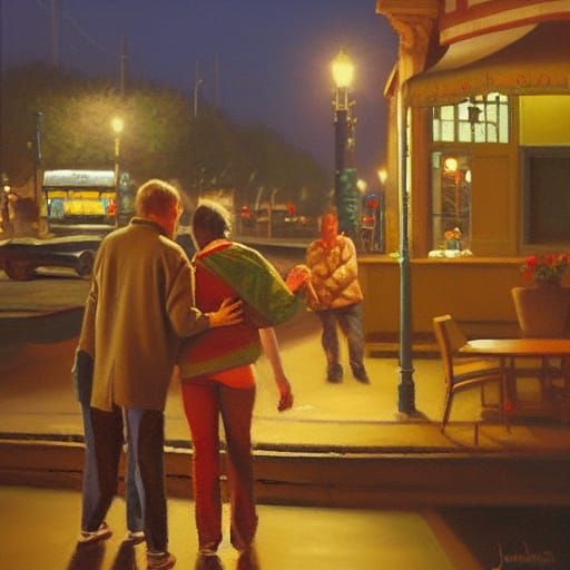 Romantic Date Night Oil Painting by Gurney