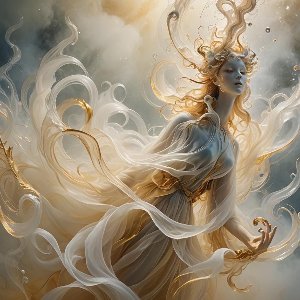 Ethereal Entity Floating in Dreamlike Surrealism