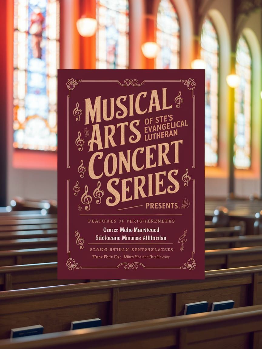 Vibrant Poster for St. Peter's Choir Festival in Elegant Gol...