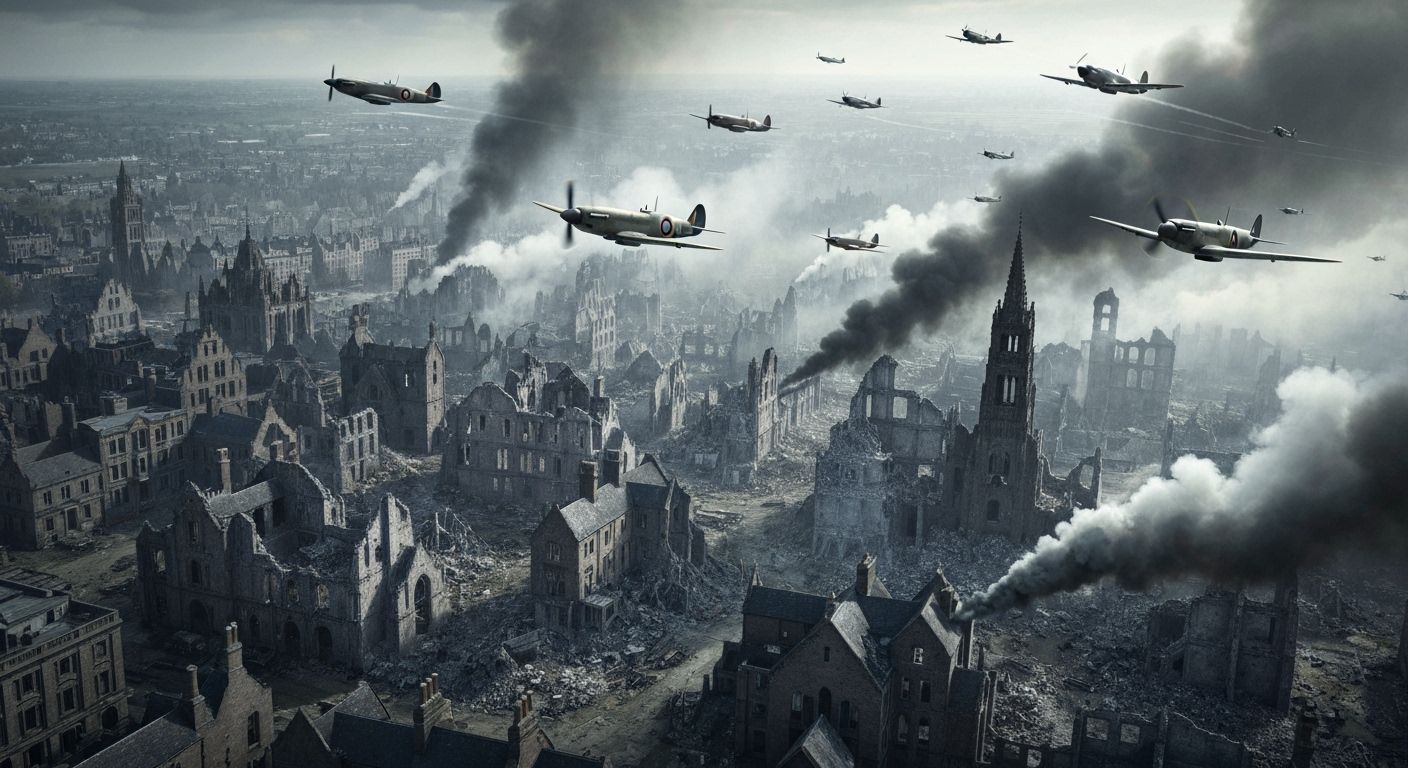 Aerial View of War-Torn Coventry in 1940