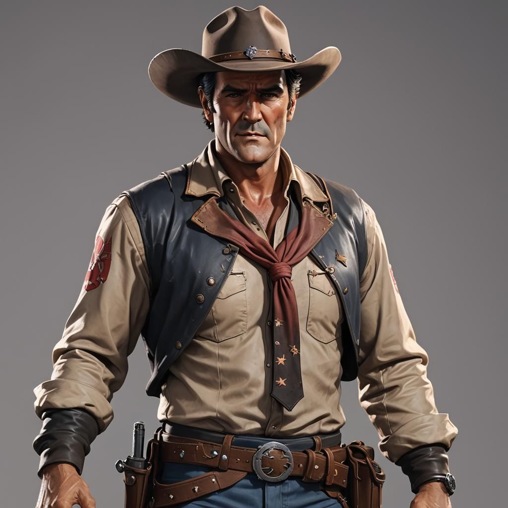 Bruce Campbell as Anime Cowboy Concept Art