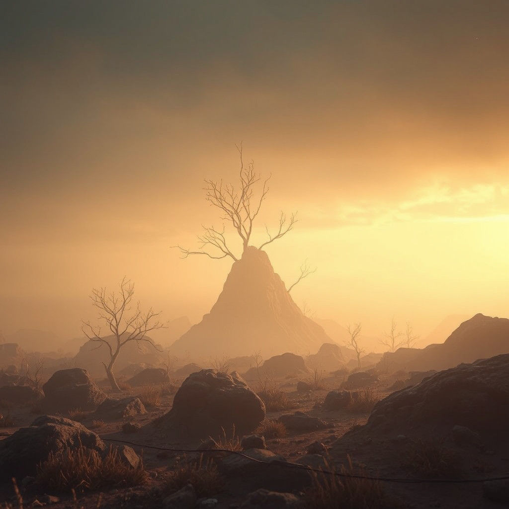 Ethereal Landscape with Soft Light and Organic Textures