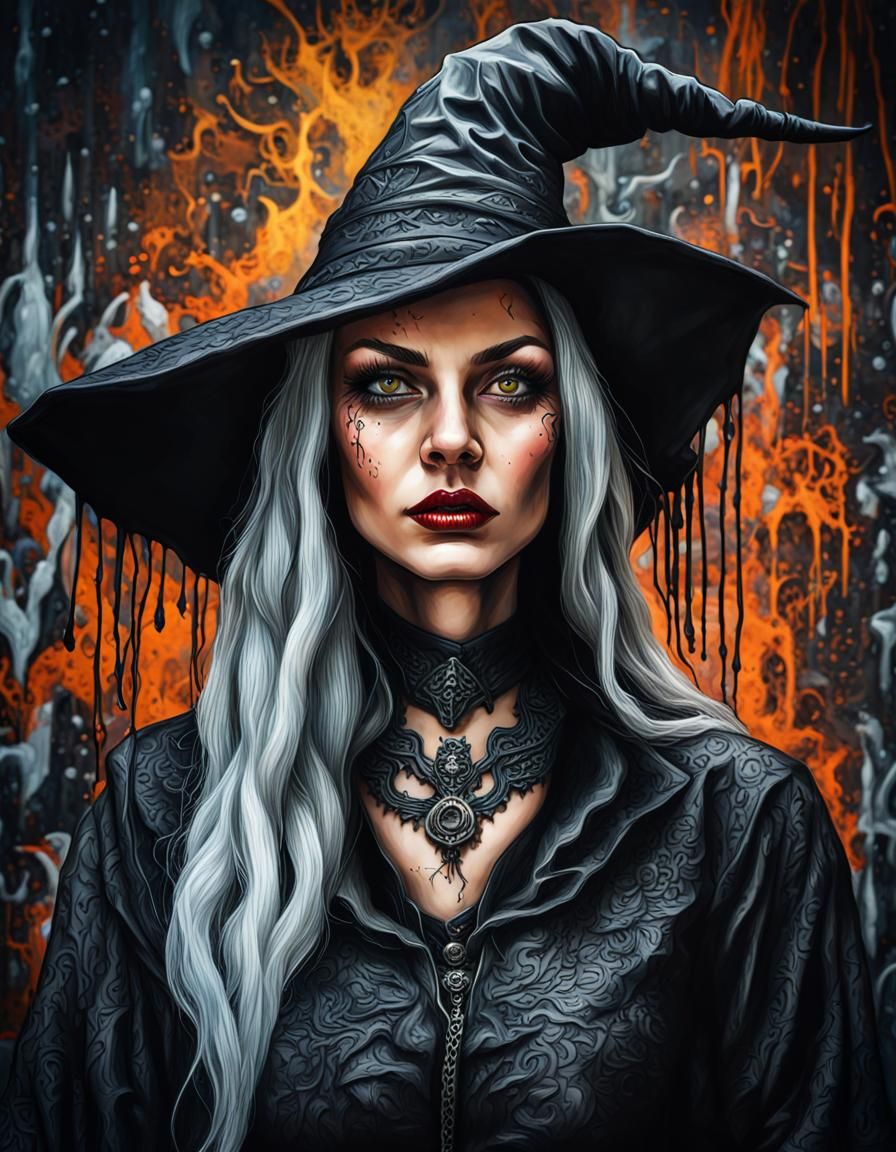 Beautiful Witch Portrait in Hyperrealistic Style